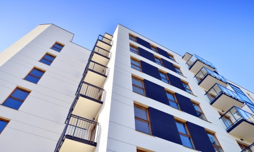 low angle view of an apartment building